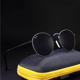 RESIST EYEWEAR Unisex Round Sunglasses with UV Protected Lens THOMAS BLACK BLACK-image-62