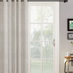 HOSTA HOMES Cream-Coloured Self Design Long Door Curtain-43