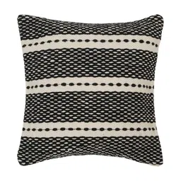 HOSTA HOMES Black & Cream-Coloured Set of 2 Abstract Square Cushion Covers image 2