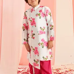 pspeaches Boys Floral Printed Regular Kurta with Dhoti Pants-26