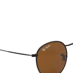 Ted Smith Unisex Round Sunglasses with UV Protected Lens TSS-MOON_C24-Brown image 2