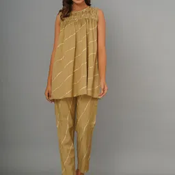 CRAFTED FOR YOU Tie & Dye Round Neck Top & Trousers-image-5