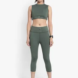 Wearjukebox Women Olive Green Solid Co-Ords set-image-92