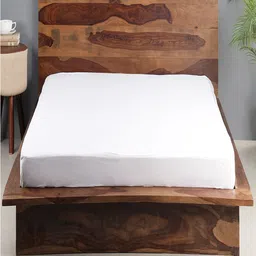 HOSTA HOMES White Single Bed Pure Cotton Dust Proof Terry Mattress Protector-66