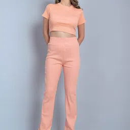 GARDEN PARTY Ribbed Pure Cotton Top With Trouser Co-Ords-picture-34
