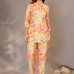 LALI JAIPUR Printed Shirt & Trouser Co-Ord Set-46
