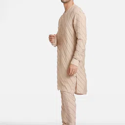 Komal Kothari Striped Regular Linen Kurta with Pyjamas image 3