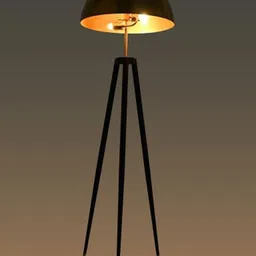 THE STELLAR KRAFT Gold Toned & Black Metal Eve's Apple Floor Lamp-47