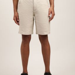 HARSAM Men Beige Linen Shorts-picture-29