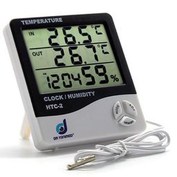Dr Yonimed Digital Hygrometer Thermometer With Room Temperature Clock Alarm Display for Precise Humidity Monitoring Wall Mounted Humidity Meter (HTC-2) image 1