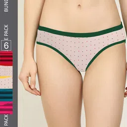 AROUSY Women Pack of 6 Pure Cotton Hipster Briefs M_3LSNY-3WDOT_S-image-103