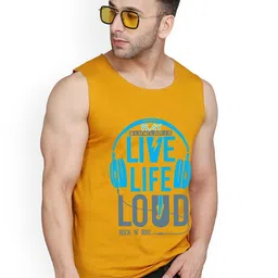 SLOWLORIS Pack Of 2 Printed Innerwear Vests SL26 COMBO (LOUD MUSTARD) (KEEP RUST) image 2
