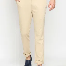 Basics Men Beige Tapered Fit Trousers-image-83
