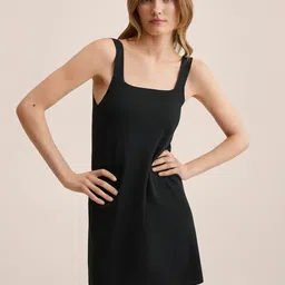 MANGO Women Black Solid Sheath Dress-89