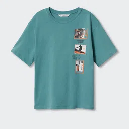 Mango Kids Boys Pure Cotton Graphic Print Sustainable T-shirt-17