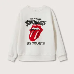 Mango Kids Girls Pure Cotton Typography Print Sustainable Sweatshirt-picture-14