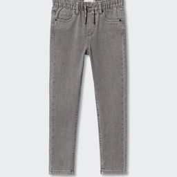 Mango Kids Boys Grey Solid Sustainable Stretchable Light Fade Slim-Fit Jeans-image-84
