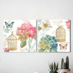 Art Street White & Green 2 Pieces Canvas Birds and Animals Wall Arts-10
