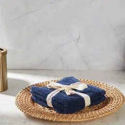 Fabindia Navy Blue 2 Pieces 550 GSM Cotton Hand Towels-29