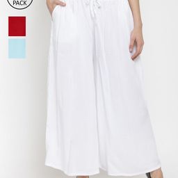 Clora Creation Women Set of 3 Flared Ethnic Palazzos-image-90