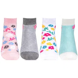 Bonjour Girls Pack Of 4 Assorted Ankle-Length Socks-image-24