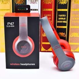 icall name of trust Best Sound Quality Latest P47 with Mic & SD Card Support 6 Hour Battery Backup Bluetooth Headset (On The Ear) (Red) image 4