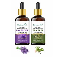 She Essentials Set Of 2 Lavender & Tea Tree Essential Oil - 15ml Each-1