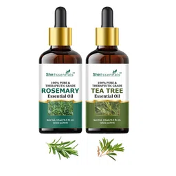 She Essentials Set Of 2 Rosemary & Tea Tree Essential Oil - 15ml Each-2