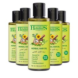HABIBS Herbal Set of 5 Hair Oil for Hair Fall - 160ml Each-5