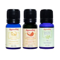 Sugandhim Set Of 3 Gastric Acidity, Orange, Lemon Essential Oil image 1
