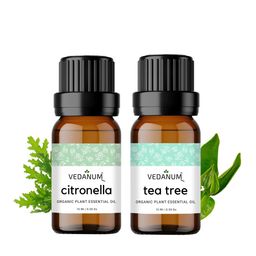 VEDANUM Set of 2 Organic Plant Essential Oils 15ml each - Citronella & Tea Tree-57