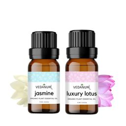 VEDANUM Set of 2 Organic Plant Essential Oils 15ml each - Jasmine & Lotus-89