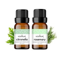 VEDANUM Set of 2 Organic Plant Essential Oils 15 ml Each - Citronella and Rosemary-75