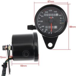 Atoray Dual Odometer Speedometer LED Backlight Neutral Headlight Turn Signal Indicator Digital Speedometer image 3