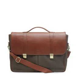 tohl Olive Green Leather Structured Satchel-image-14