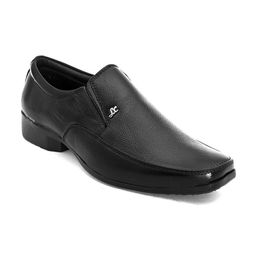 Fashion Victim Men Black Solid Leather Formal Slip-On-image-24