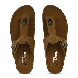 Azzaro Black Men Buckle Detailed Thong Flip Flops-picture-24