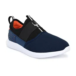 HIROLAS Men Black & Blue Patterned Mesh Memory Foam Technology Slip-On Shoes image 2