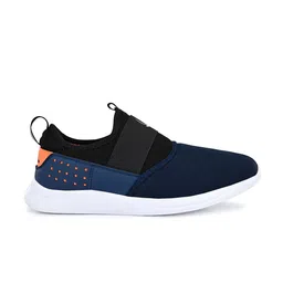 HIROLAS Men Black & Blue Patterned Mesh Memory Foam Technology Slip-On Shoes image 4