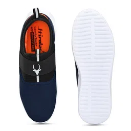 HIROLAS Men Black & Blue Patterned Mesh Memory Foam Technology Slip-On Shoes image 5