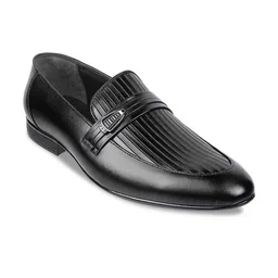 Metro Men Textured Leather Slip-On Loafers-image-35