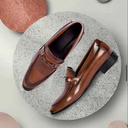 aadi Men Brown Solid Formal Slip-On Shoes-74