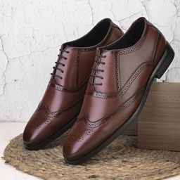 birgos Men Textured Round Toe Formal Derbys-image-74