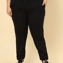 UnaOne Women Plus Size Cotton Track Pants-image-64