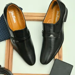John Karsun Men Black Formal Slip-Ons-image-72
