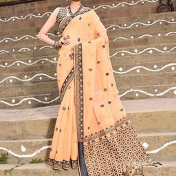 elora Ethnic Motifs Woven Design Pure Cotton Saree-picture-55