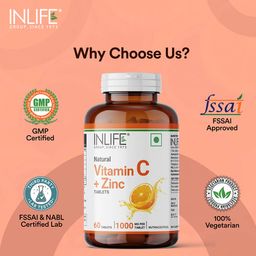 INLIFE Vitamin C + Zinc,  60 tablet(s)  Orange  image 5