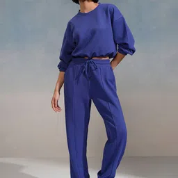 Basics By Tokyo Talkies Self Design Round Neck Long Sleeves Sweatshirt & Jogger-picture-43