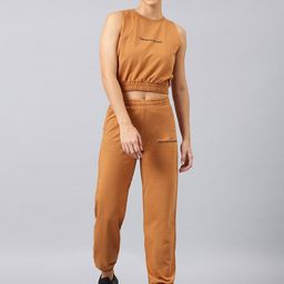 FEMEA Women Mustard Brown Solid Co-Ord Set-image-75