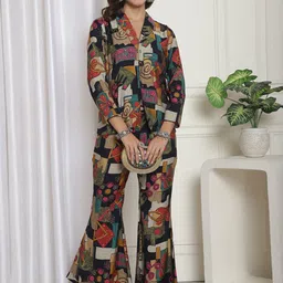 Claura Printed Chanderi Silk Shirt & Trouser-14